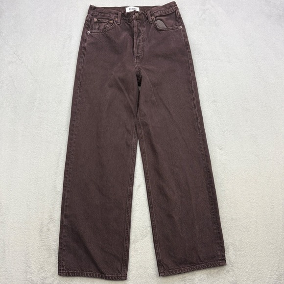 Agolde Denim - AGOLDE Jeans Womens 26x28 Brown Wide Leg High Rise Relaxed Denim Baggy